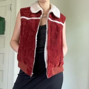 Vintage 70s burnt orange vest Size M
